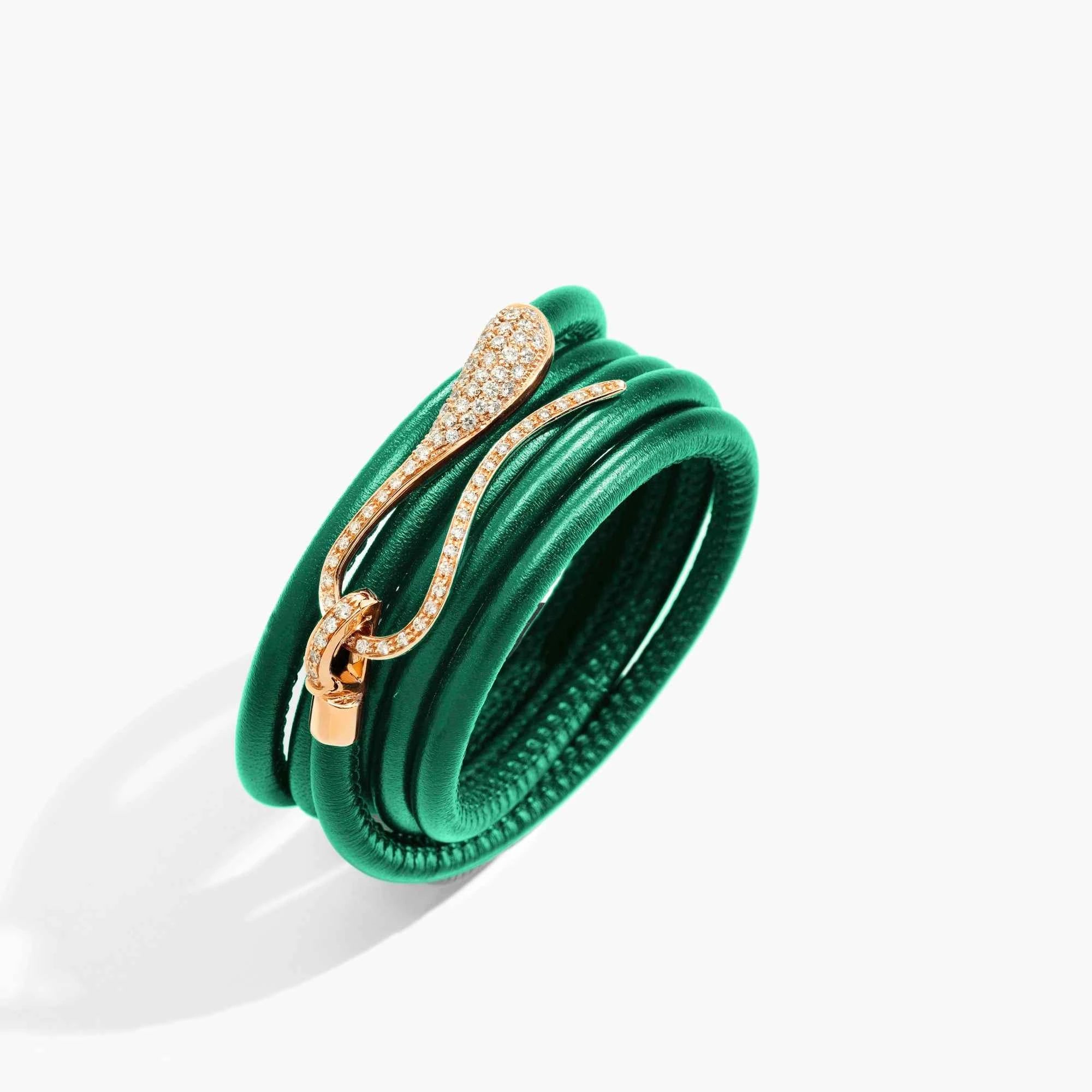 BRACCIALE ELIKA IN PELLE CON PAVE BRACCIALE ELIKA IN PELLE CON PAVE