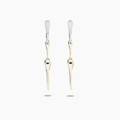 ELIKA CHAIN EARRINGS WITH PAVE' ELIKA CHAIN EARRINGS WITH PAVE'