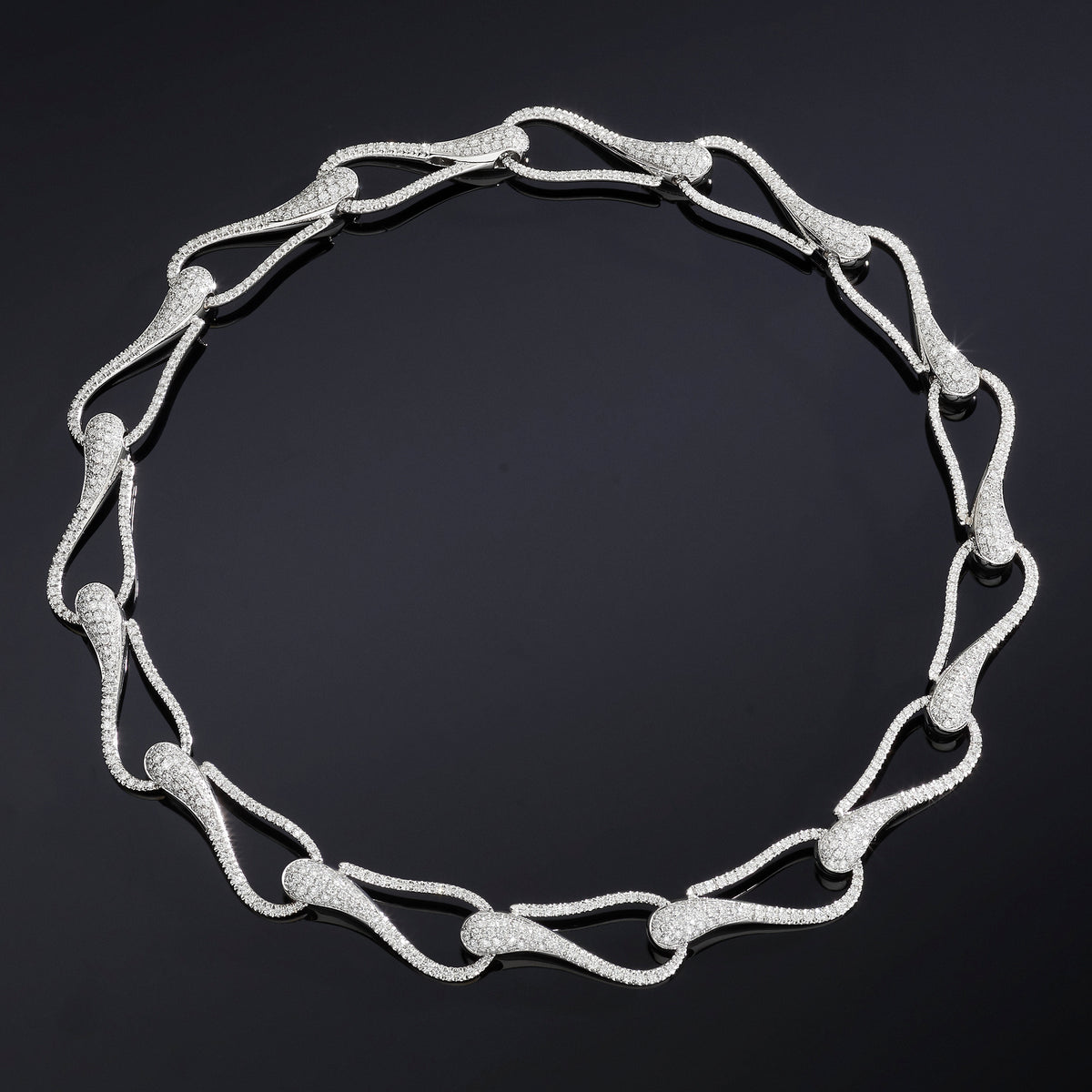 ELIKA CHOKER LARGE FULL PAVÉ LINKS