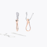 ELIKA CHAIN EARRINGS TITANIUM WITH PAVÈ