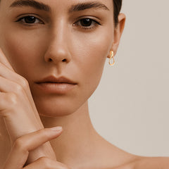 MINI ONE EARRINGS 2 CM POLISHED AND PAVE' MINI ONE EARRINGS 2 CM POLISHED AND PAVE'