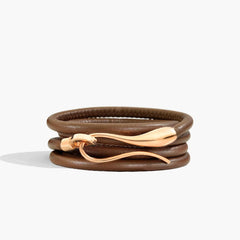 BRACCIALE ELIKA IN PELLE CON ORO BRACCIALE ELIKA IN PELLE CON ORO