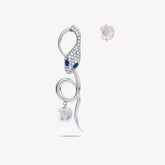 SNAKE EARRINGS WITH DIAMONDS AND STONE
