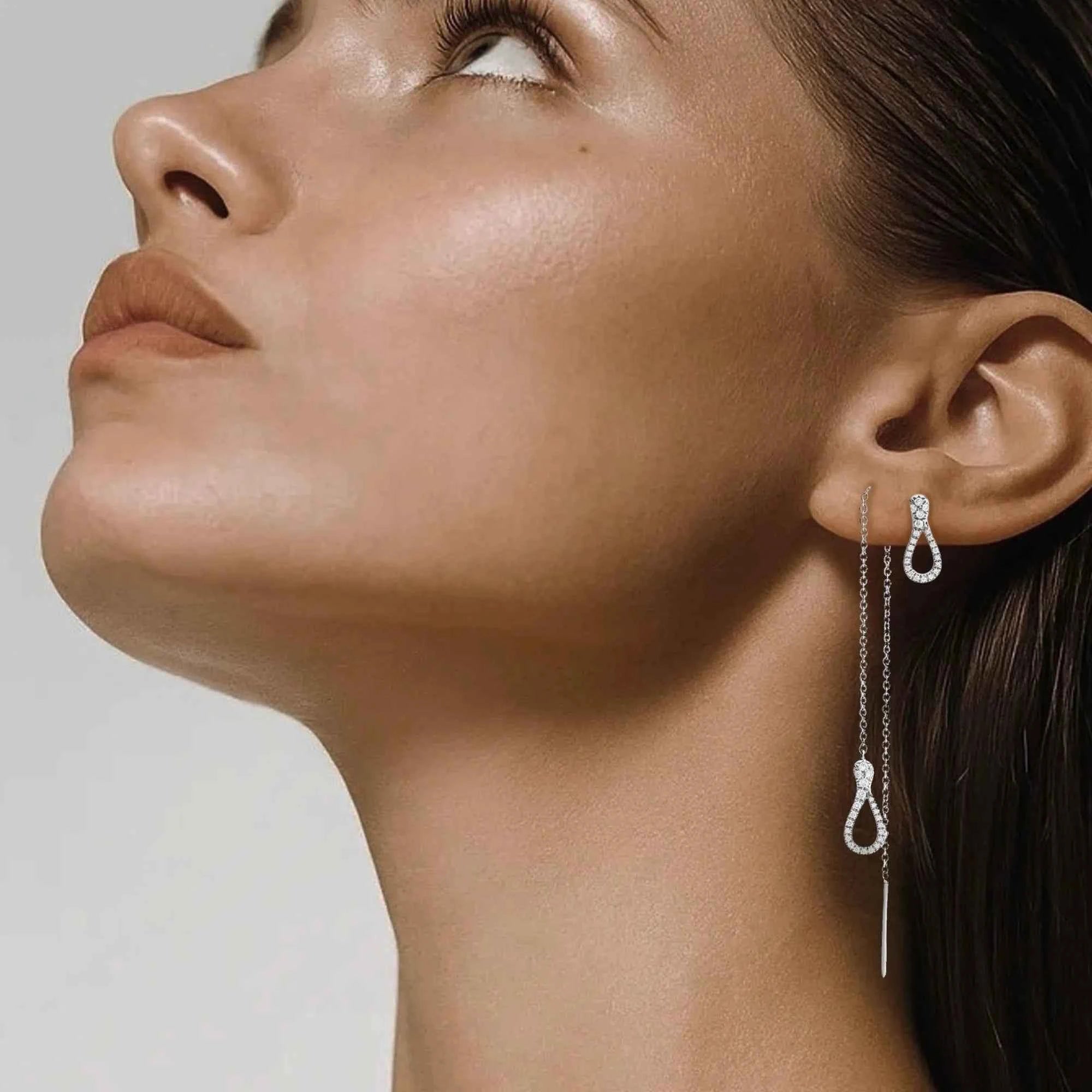 ORECCHINO SINGOLO ELIKA MINI SWING PAVE'