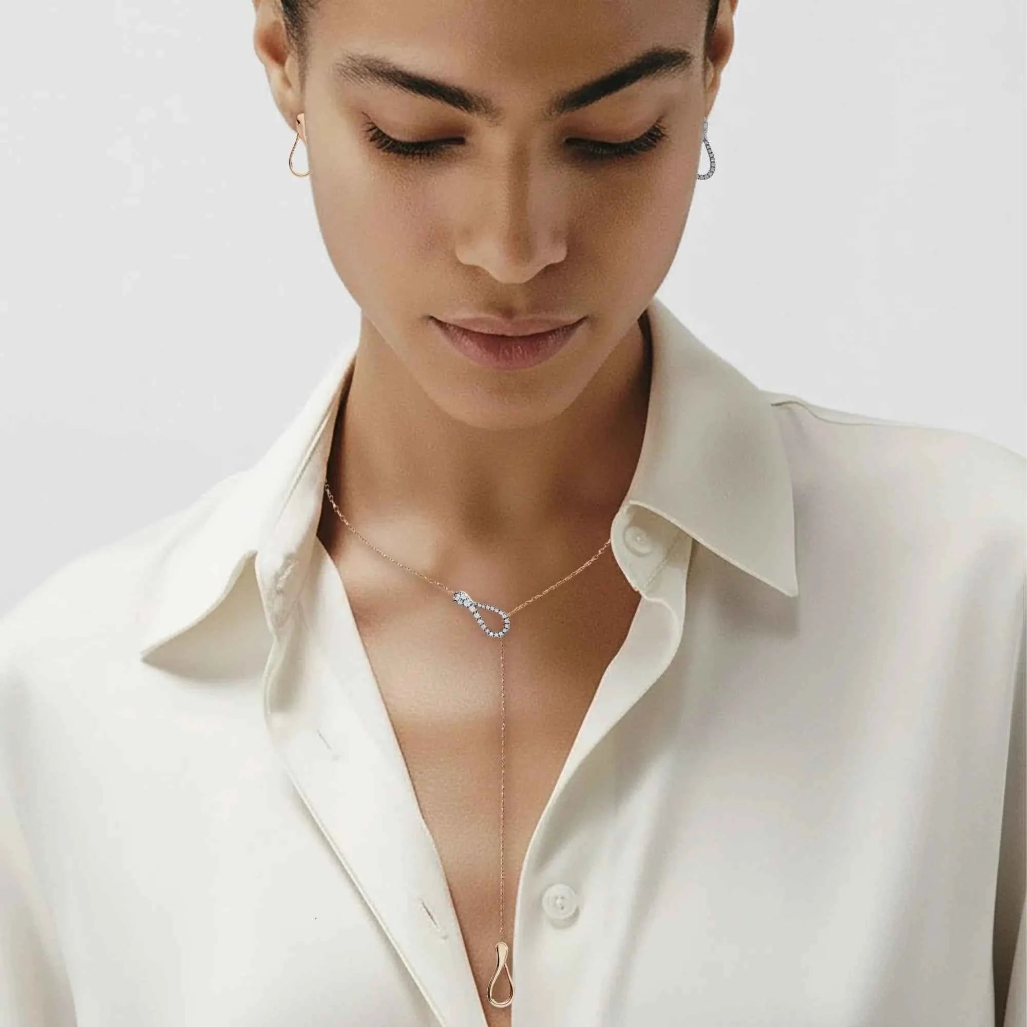 COLLANA ELIKA Y-SHAPE DEMI PAVÉ