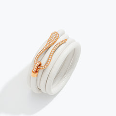 ELIKA LEATHER BRACELET WITH PAVE