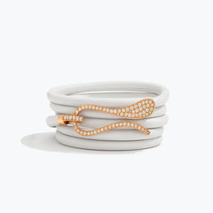 ELIKA LEATHER BRACELET WITH PAVE