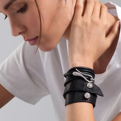 BRACCIALE ELIKA IN PELLE CON PAVE