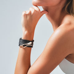 BRACCIALE ELIKA IN PELLE CON PAVE