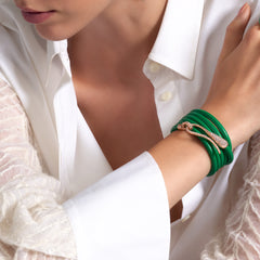BRACCIALE ELIKA IN PELLE CON PAVE