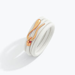 ELIKA LEATHER BRACELET WITH GOLD