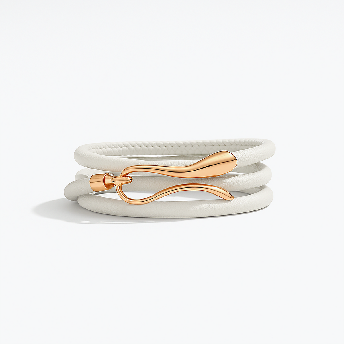 ELIKA LEATHER BRACELET WITH GOLD