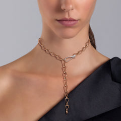CATENA ELIKA MAGLIE PICCOLE CON PAVE