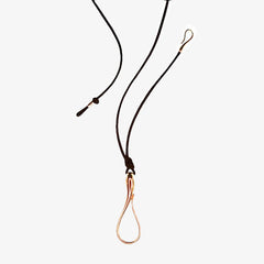 ELIKA GOLD PENDANT WITH LEATHER CORD