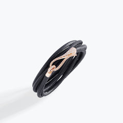 BRACCIALE ELIKA PICCOLO PELLE CON PAVE'