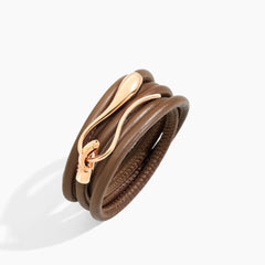 BRACCIALE ELIKA IN PELLE CON ORO