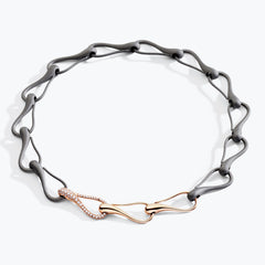 ELIKA MINI ONE NECKLACE 1.5 CM PAVÉ