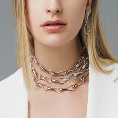 CHOKER ELIKA MAGLIE GRANDI CON 1 PAVÉ