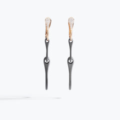 ELIKA CHAIN EARRINGS TITANIUM WITH PAVÈ