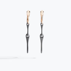 ELIKA CHAIN EARRINGS TITANIUM & GOLD