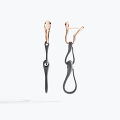 ELIKA CHAIN EARRINGS TITANIUM & GOLD