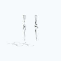 ORECCHINI ELIKA 2 MODULI CON PAVE'