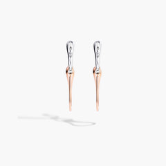 ELIKA CHAIN EARRINGS TITANIUM WITH PAVÈ
