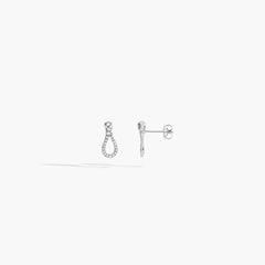 ELIKA MINI ONE EARRINGS 1.5 CM PAVÉ