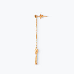 ORECCHINI MINI LONG CON DIAMANTE A LOBO