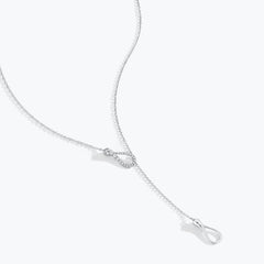 ELIKA MINI Y-SHAPE DEMI PAVÉ NECKLACE