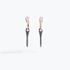 ELIKA CHAIN EARRINGS TITANIUM WITH PAVÈ