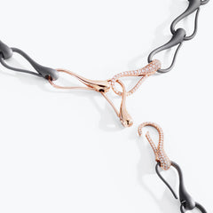 ELIKA LARGE LINK CHAIN TITANIUM & PAVÈ