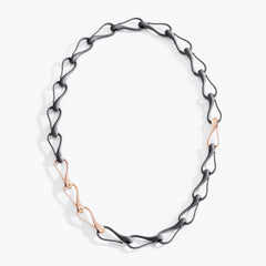 CATENA ELIKA MAGLIE GRANDI TITANIO & ORO