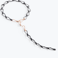 CATENA ELIKA MAGLIE GRANDI TITANIO & ORO