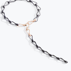 CATENA ELIKA MAGLIE GRANDI TITANIO & ORO