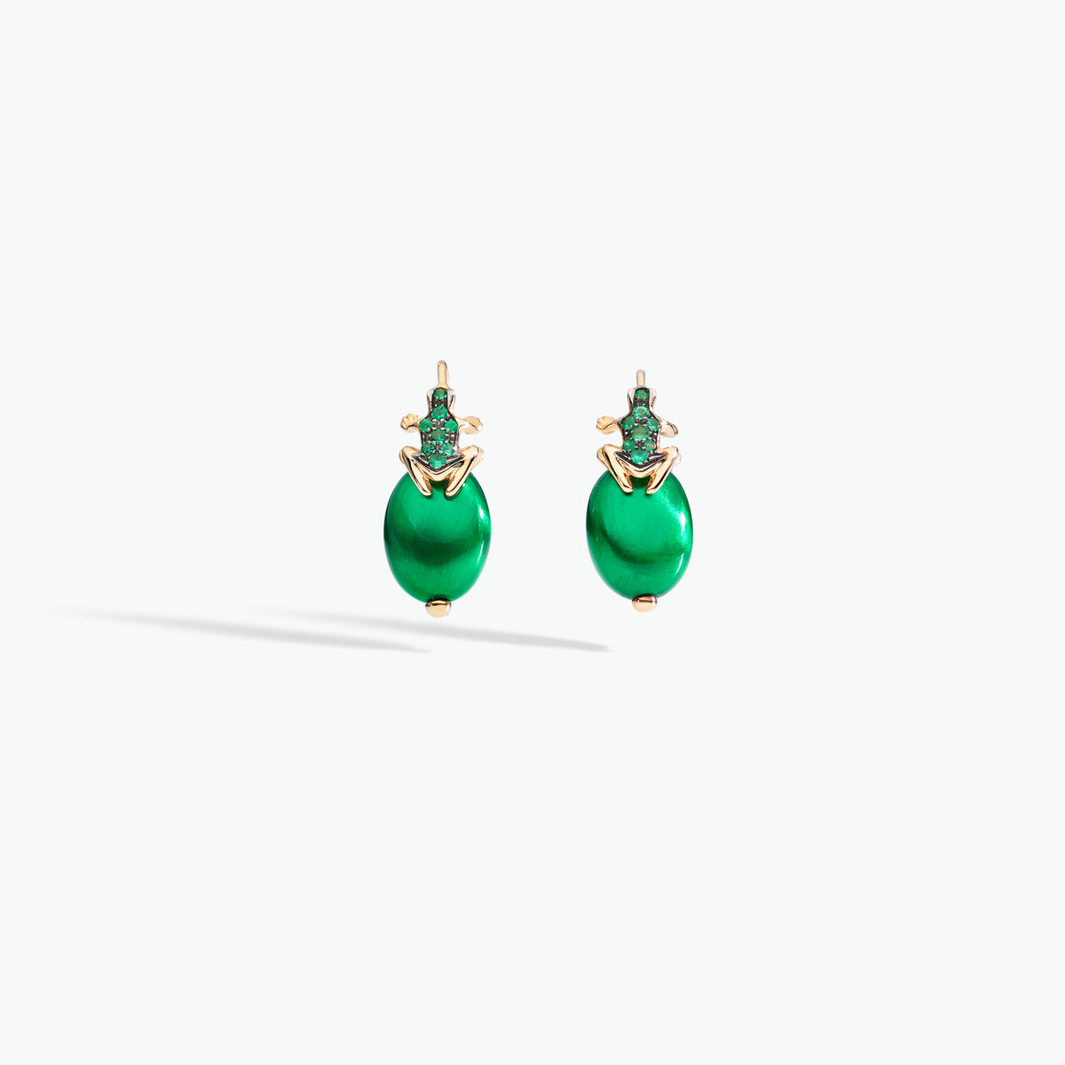 ASYMMETRIC HAPPY FROG EARRINGS