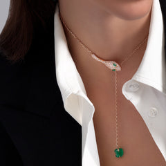 COLLANA MALAFEMMINA Y-SHAPE CON PAVE'