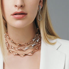 CHOKER ELIKA MAGLIE GRANDI CON 3 PAVÉ