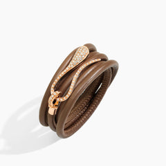 BRACCIALE ELIKA IN PELLE CON PAVE