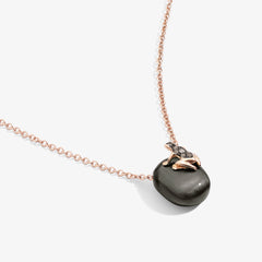 HAPPY FROG NECKLACE WITH COLORED PEBBLE