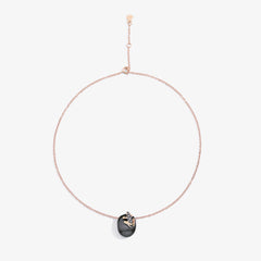 HAPPY FROG NECKLACE WITH COLORED PEBBLE
