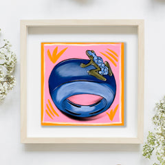 Happy Frog Blue Screen Print