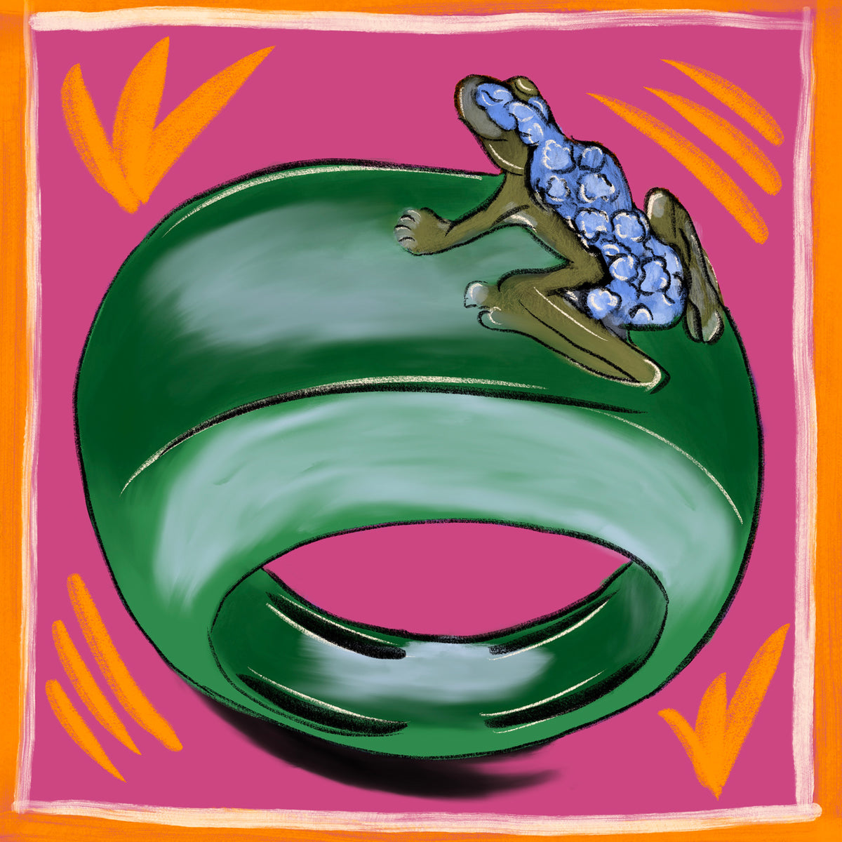 Happy Frog Green Screen Print