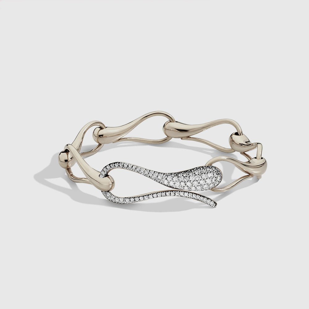 Bracciale Elika Catena in Oro Pale Yellow 18k e Diamanti