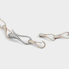 Bracciale Elika Catena in Oro Pale Yellow 18k e Diamanti aperto