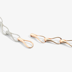 Bracciale Elika in Oro Rosa, Bianco 18k con tre elementi in Diamanti aperto