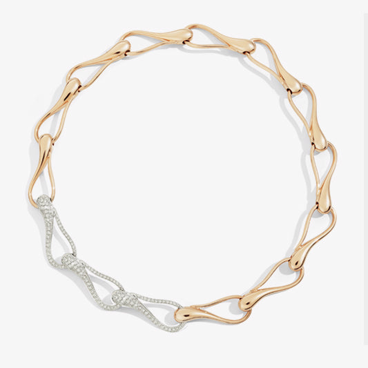 Collana Elika catena in Oro rosa, bianco 18k e diamanti