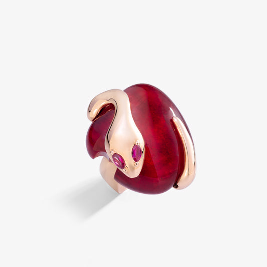 Anello Malafemmina in Oro Rosa 18k e Rubini